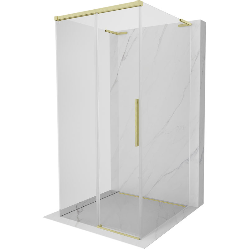 Mexen Rox-3S L kabina prysznicowa 3-ścienna rozsuwana 100 x 100 cm, transparent, złota szczotkowana - 8C2L-100-100-55-00-3S