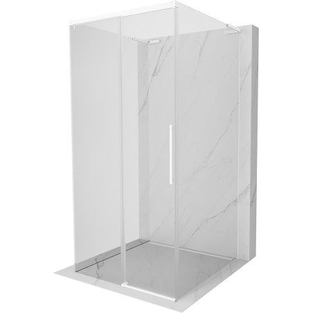 Mexen Rox-3S L 3-wall sliding shower cabin 100 x 100 cm, transparent, white - 8C2L-100-100-20-00-3S