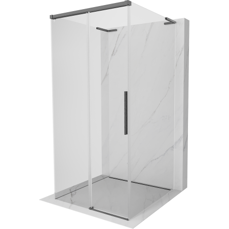 Mexen Rox-3S L kabina prysznicowa 3-ścienna rozsuwana 110 x 110 cm, transparent, gun gray szczotkowany - 8C2L-110-110-66-00-3S