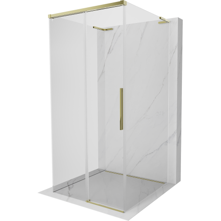 Mexen Rox-3S L 3-seitige Duschkabine, 110 x 110 cm, transparent, gold - 8C2L-110-110-50-00-3S