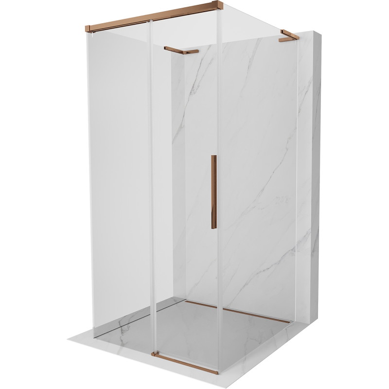 Mexen Rox-3S L 3-seinaline, lükandustega dušikabiin 120 x 120 cm, läbipaistev, roosa kuld - 8C2L-120-120-60-00-3S