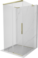 Mexen Rox-3S L tuš kabina s tri zida, klizna 120 x 120 cm, prozirna, zlatna - 8C2L-120-120-50-00-3S