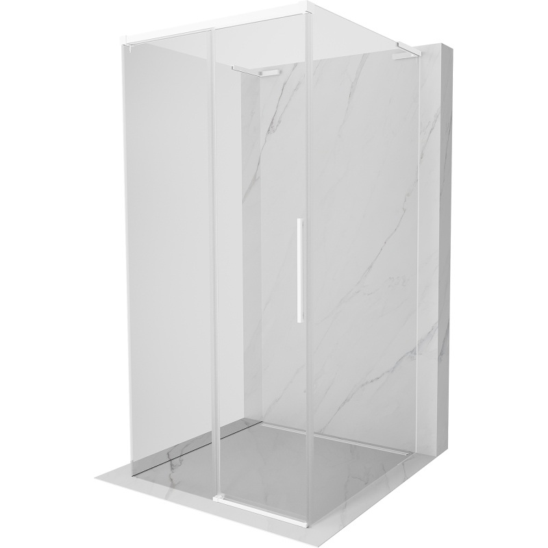 Mexen Rox-3S L cabina doccia a 3 lati scorrevole 120 x 120 cm, trasparente, bianca - 8C2L-120-120-20-00-3S