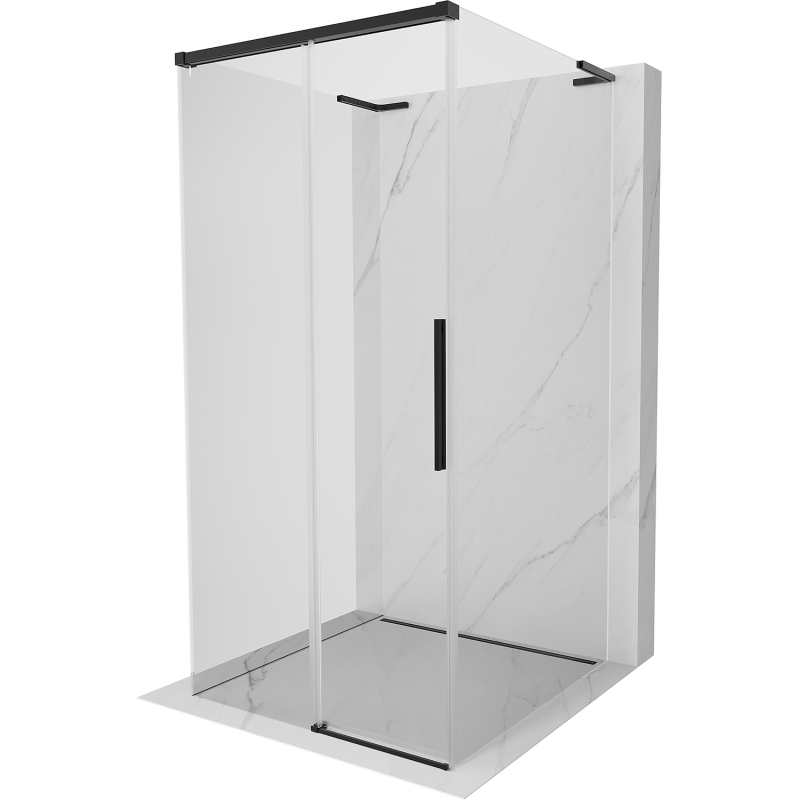 Mexen Rox-3S L kabina prysznicowa 3-ścienna rozsuwana 90 x 90 cm, transparent, czarna - 8C2L-090-090-70-00-3S