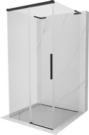Mexen Rox-3S L tuš kabina s tri zida, klizna 90 x 90 cm, prozirna, crna - 8C2L-090-090-70-00-3S
