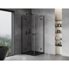 Mexen Mist-H Duo cabine de douche pivotante 75 x 75 cm, transparente, noire - 8A5-075L-075P-70-00