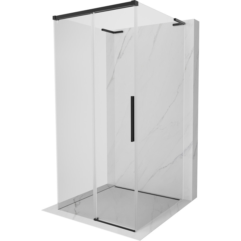 Mexen Rox-3S L 3-seinaline, liuglev dušinurk 100 x 100 cm, läbipaistev, must - 8C2L-100-100-70-00-3S