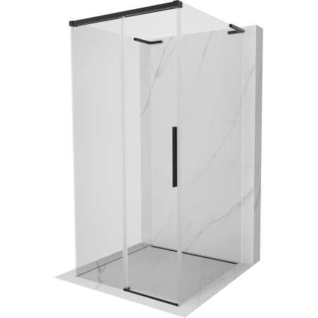 Mexen Rox-3S L 3-seinaline, liuglev dušinurk 100 x 100 cm, läbipaistev, must - 8C2L-100-100-70-00-3S