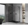 Cabine de douche pivotante Mexen Mist H Duo 95 x 75 cm, transparente, noire - 8A5-095L-075P-70-00