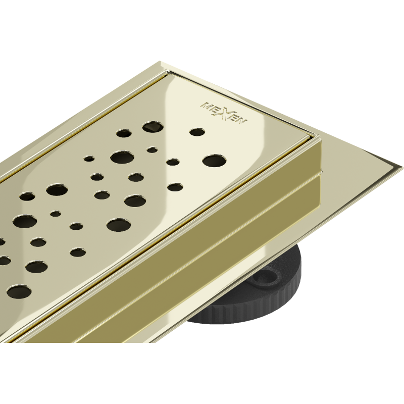 Mexen Flat 360° M12, drehbarer Linearablauf 70 cm, gold - 1521070-40