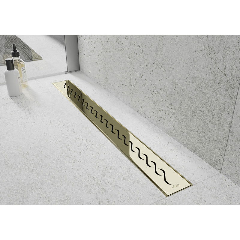 Mexen Flat 360° M18 desagüe lineal giratorio 50 cm, dorado - 1523050-40