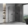 Mexen Mist-H Duo cabine de douche pivotante droite 70 x 100 cm, transparent, noir - 8A5-070L-100P-70-00
