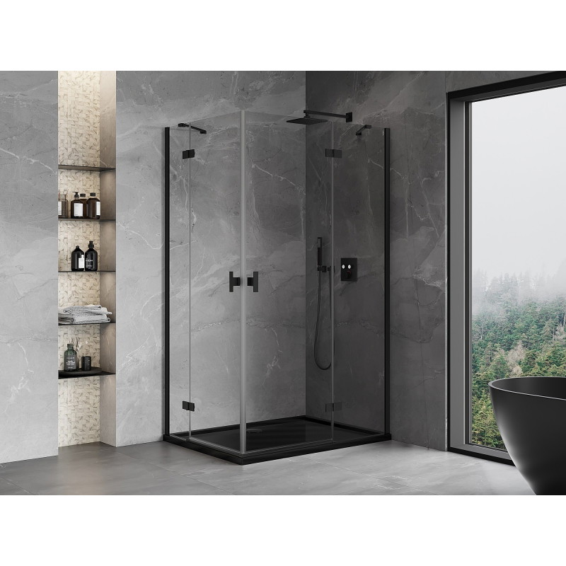Mexen Mist-H Duo paredušikabiin parempoolse avaga 70 x 120 cm, läbipaistev, must - 8A5-070L-120P-70-00