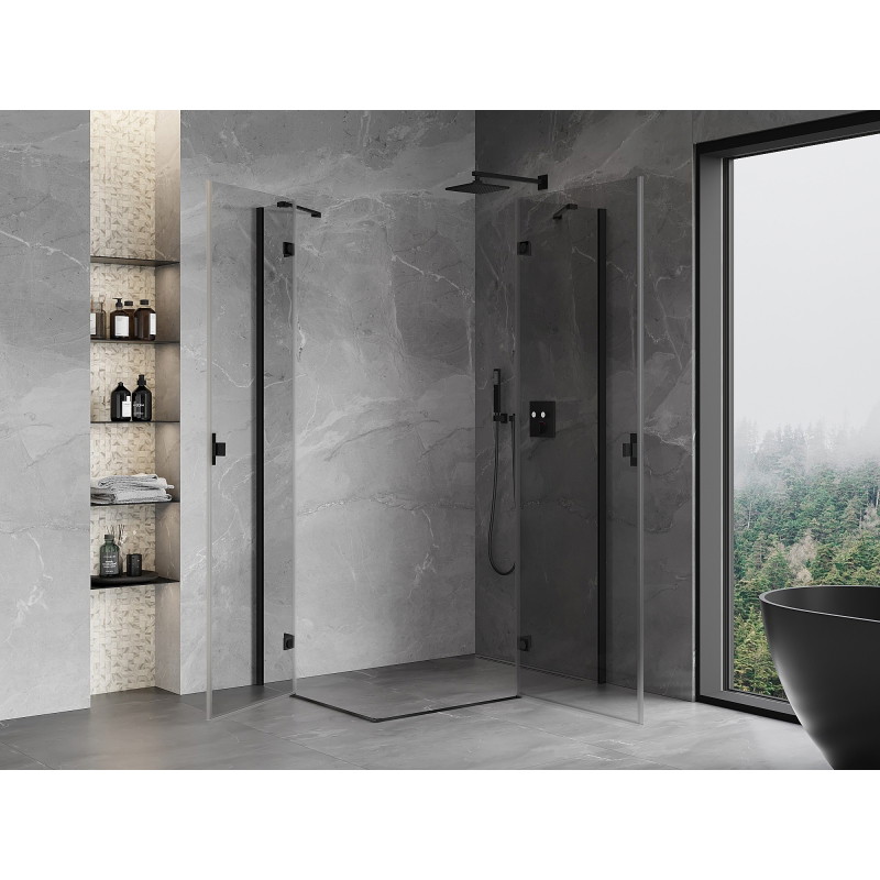 Mexen Mist-H Duo paredušikabiin parempoolse avaga 70 x 120 cm, läbipaistev, must - 8A5-070L-120P-70-00
