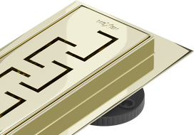 Mexen Flat 360° M15 roterande linjeavlopp 70 cm, guld - 1524070-40