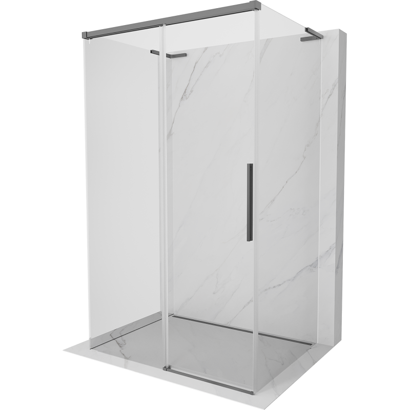 Mexen Rox-3S L kabina prysznicowa 3-ścienna rozsuwana 160 x 85 cm, transparent, gun metal - 8C2L-160-085-95-00-3S