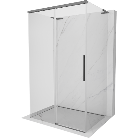 Mexen Rox-3S L 3-seinaline lükandustega dušinurk 160 x 85 cm, läbipaistev, püssimetall - 8C2L-160-085-95-00-3S
