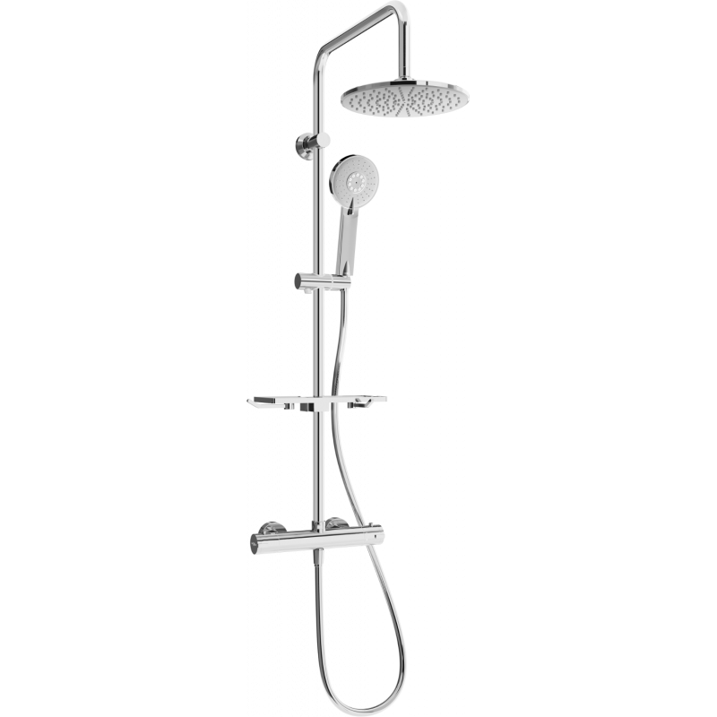 Mexen KT40 buitendouche met regendouche en thermostatische kraan, chroom - 771504093-00