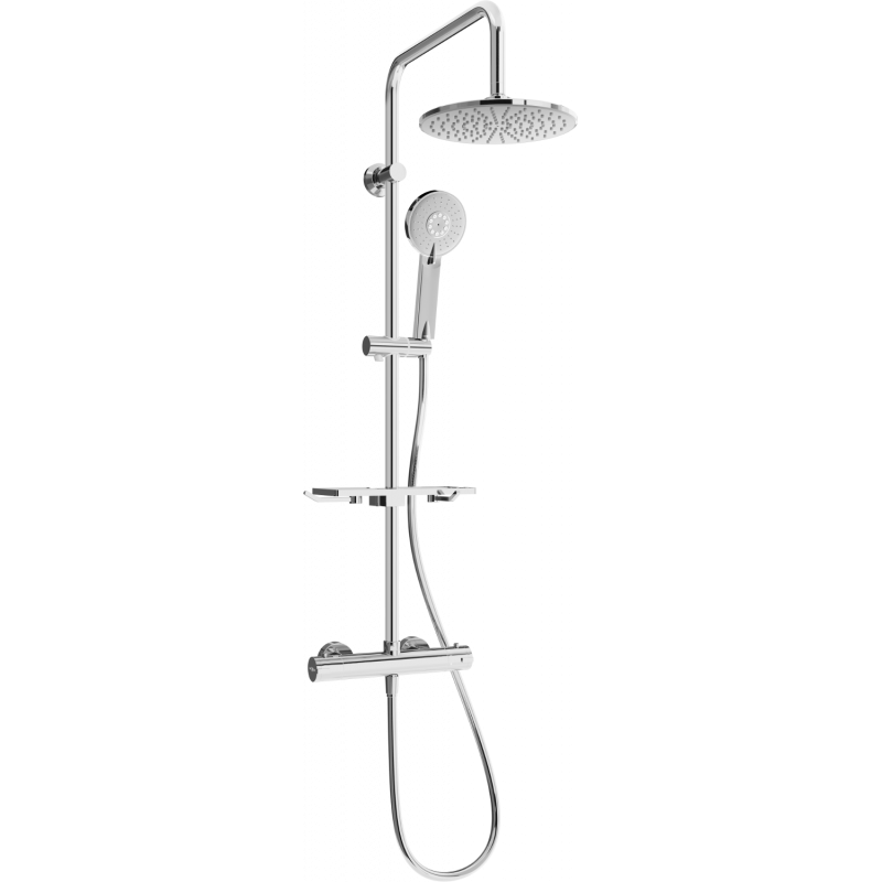 Mexen KT40 conjunto de ducha sobre muro con rociador y grifo termostático, cromado - 771504093-00