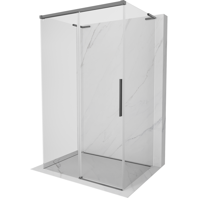 Mexen Rox-3S L 3-sided sliding shower cabin 105 x 100 cm, transparent, gun metal - 8C2L-105-100-95-00-3S