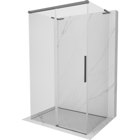 Mexen Rox-3S L 3-seinaline dušinurk, lükanduks, 145 x 110 cm, läbipaistev, gun metal - 8C2L-145-110-95-00-3S