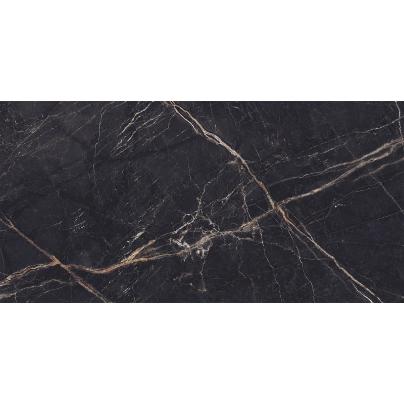 Mexen Eminet Black glazed rectified porcelain tile sample G1, floor-wall tile 120 x 60 cm, high gloss - TL201-00-S