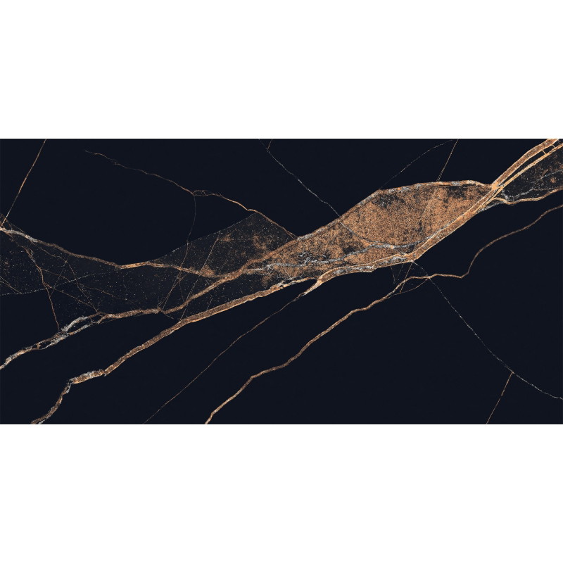 Mexen Fossil Črna vzorec glazirane lepenke rekt. G1, talna in stenska ploščica, visok sijaj - TL213-00-S