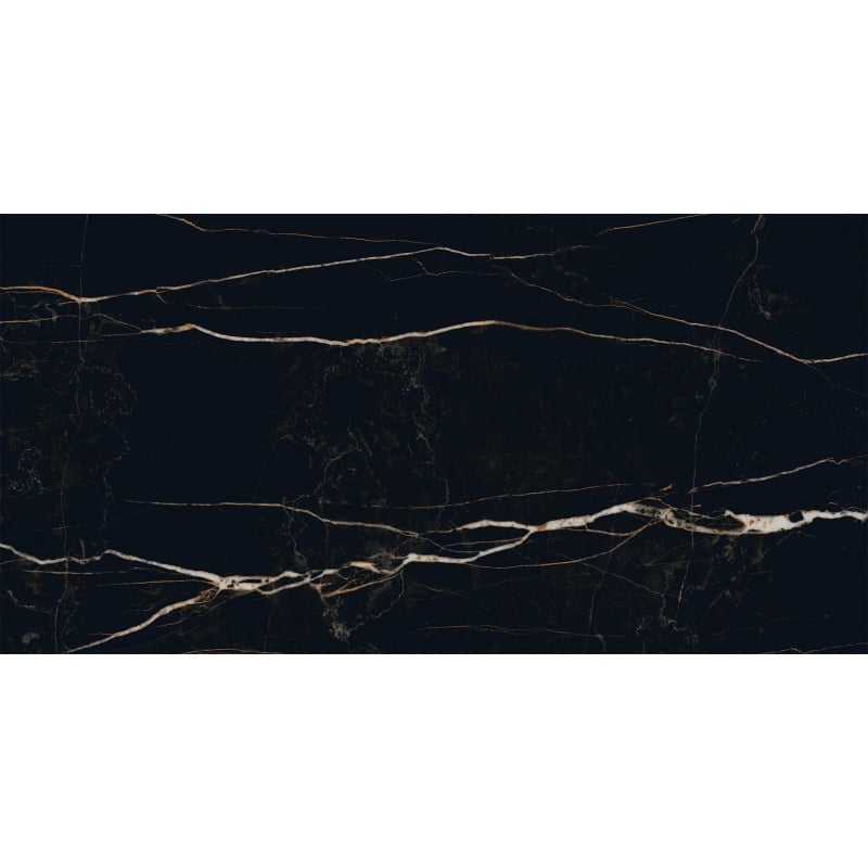 Mexen Flamingo Black glazed rectified porcelain tile sample G1, floor-wall tile, high gloss - TL215-00-S