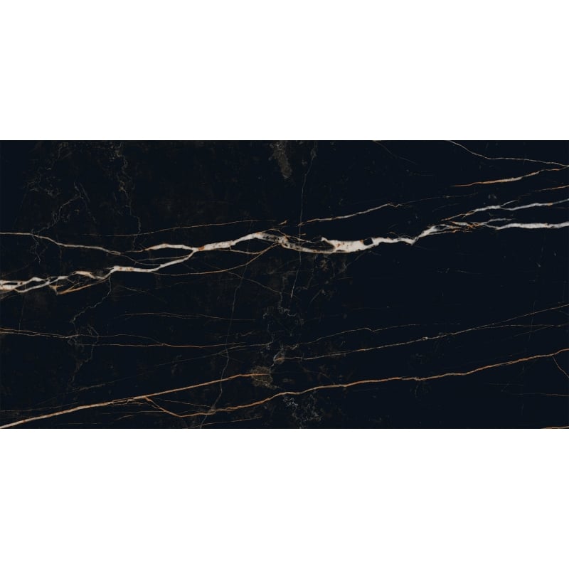 Mexen Flamingo Black glazed rectified porcelain tile sample G1, floor-wall tile, high gloss - TL215-00-S