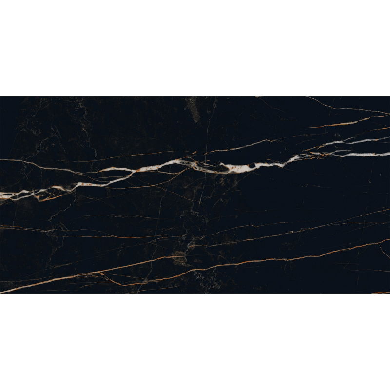 Mexen Flamingo Black glazed rectified stoneware sample G1, floor-wall tile 120 x 60 cm, high gloss - TL215-00-S