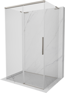 Mexen Rox-3S L cabina doccia a 3 lati scorrevole 110 x 90 cm, trasparente, nichel spazzolato - 8C2L-110-090-97-00-3S