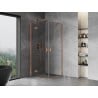Mexen Mist H Duo Duschkabine schwenkbar 90 x 90 cm, transparent, gebürstetes Kupfer - 8A5-090L-090P-65-00