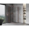 Mexen Mist-H Duo 100 x 100 cm Pivot Shower Enclosure, Transparent, Brushed Copper - 8A5-100L-100P-65-00