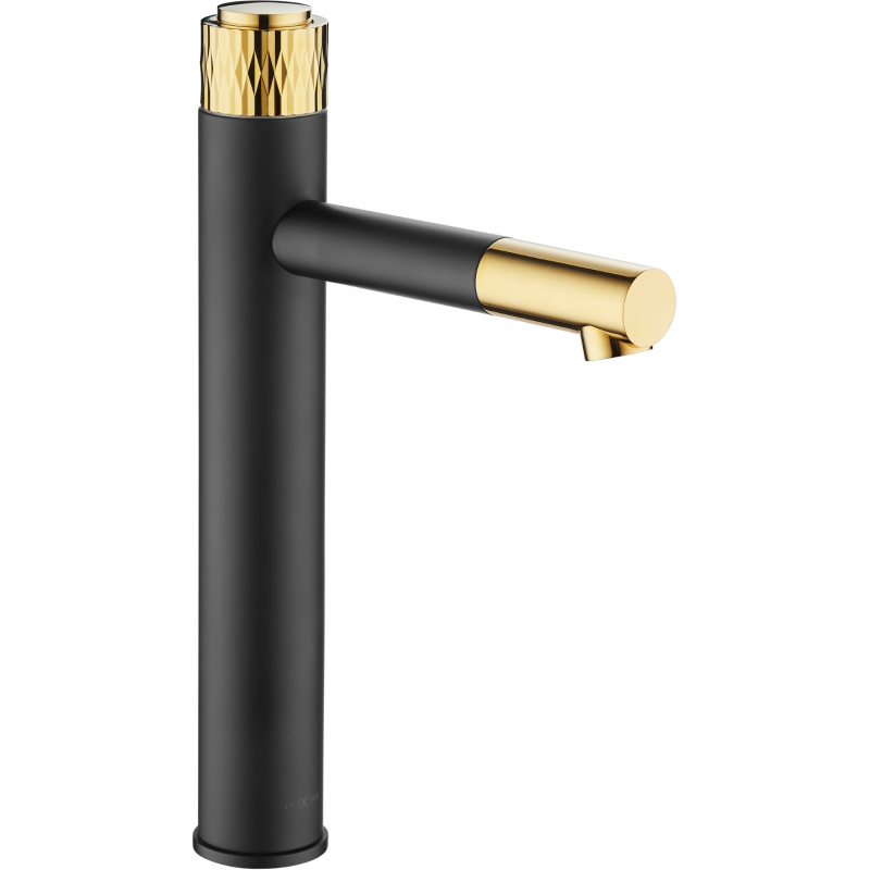Mexen Diamond rubinetto lavabo alto, nero/oro - 71510-75