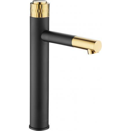 Mexen Diamond grifo de lavabo alto, negro/dorado - 71510-75
