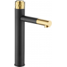 Mexen Diamond grifo de lavabo alto, negro/dorado - 71510-75