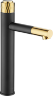 Mexen Diamond tall washbasin faucet, black/gold - 71510-75