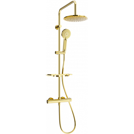 Mexen KT40 surface-mounted shower set with rain shower and thermostatic mixer, gold - 771504093-50