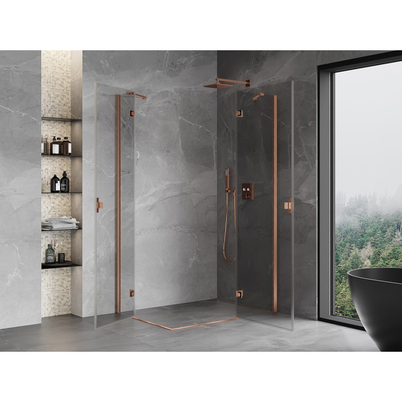 Mexen Mist-H Duo dušinurk, parempoolne, 75 x 120 cm, läbipaistev, harjatud vask - 8A5-075L-120P-65-00