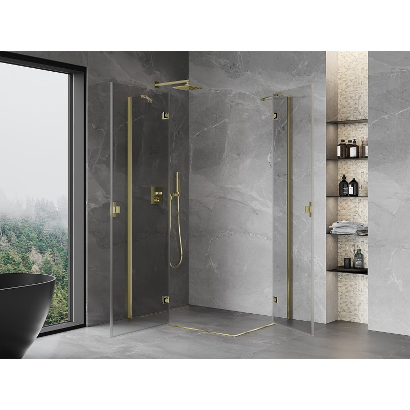 Mexen Mist-H Duo lijeva klizna tuš kabina 105 x 70 cm, prozirna, zlatna - 8A5-105L-070P-50-00