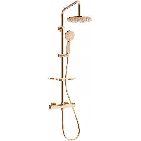 Mexen KT40 Aufputz-Duschset mit Regenbrause und Thermostatbatterie, Roségold - 771504093-60