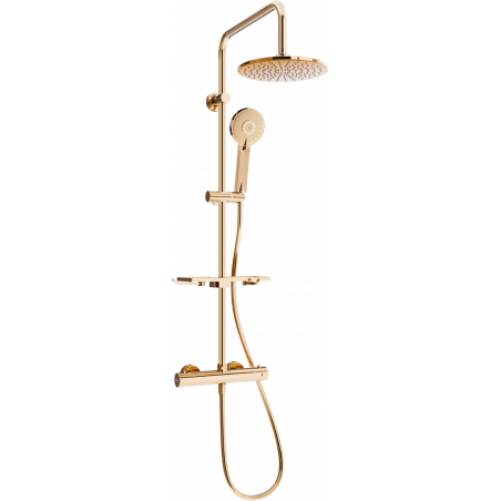 Mexen KT40 ensemble de douche en saillie avec pommeau de douche et mitigeur thermostatique, or rose - 771504093-60