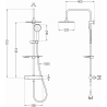 Mexen KT40 duschset utanpåliggande med regndusch och termostatblandare, borstad gun gray - 771504093-66
