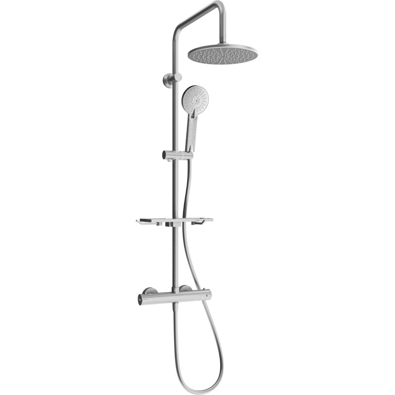 Mexen KT40 duschset utanpåliggande med regndusch och termostatblandare, borstad gun gray - 771504093-66