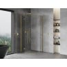 Mexen Mist-H Duo douchecabine scharnierend 100 x 100 cm, transparant, geborsteld goud - 8A5-100L-100P-55-00