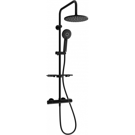 Mexen KT40 conjunto de ducha empotrado con cabezal de lluvia y grifo termostático, negro - 771504093-70