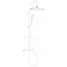 Mexen KT49 virsmas montāžas dušas komplekts ar lietus dušu un termostatisko jaucējkrānu, balts/zeltīts - 771504993-25
