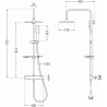 Mexen KT49 ensemble de douche mural avec pomme de douche et robinet thermostatique, blanc/or - 771504993-25