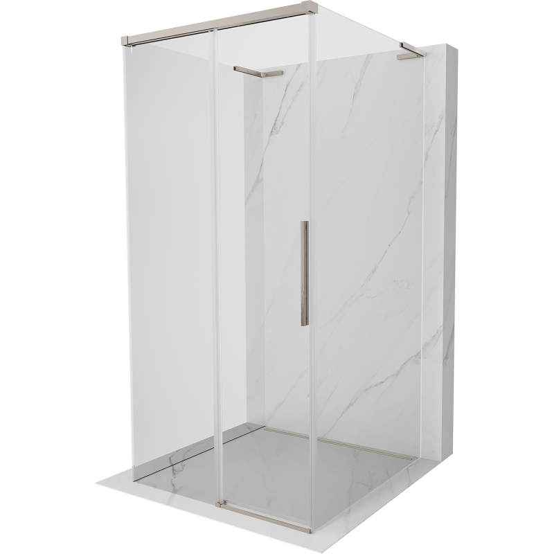 Mexen Rox-3S L 3-wall sliding shower cabin 95 x 95 cm, transparent, brushed nickel - 8C2L-095-095-97-00-3S