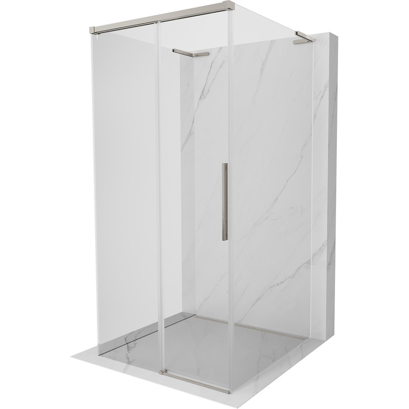 Mexen Rox-3S L 3-seinaga libisev dušinurk, 120 x 120 cm, läbipaistev, harjatud nikkel - 8C2L-120-120-97-00-3S